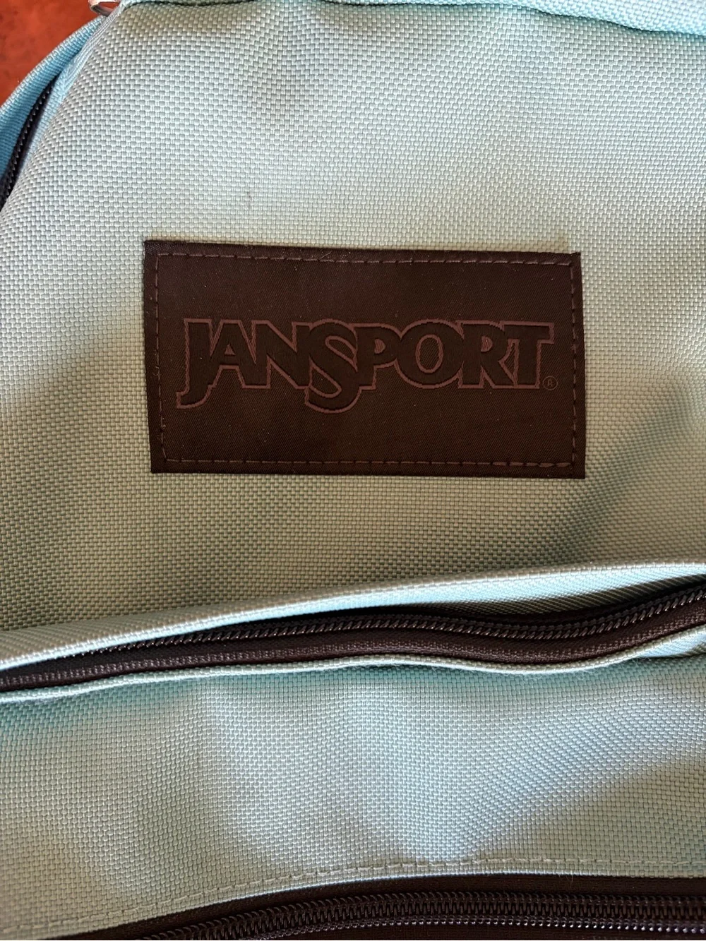 JanSport Right Pack Mint Seafoam Green Backpack Suede Leather Bottom